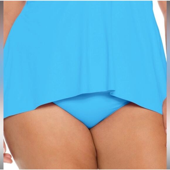 Becca ETC Plus Size Blue Waterfall Hipster Bikini Bottom 1X NWT - Picture 1 of 3